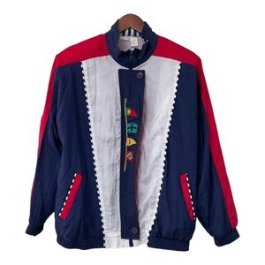 ARCHITECT Petites VTG Retro Colorblock Track Jacket Size M